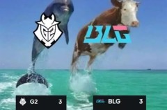 G2官方发布G2海豚和BLG牛高高跃起图片：都是3